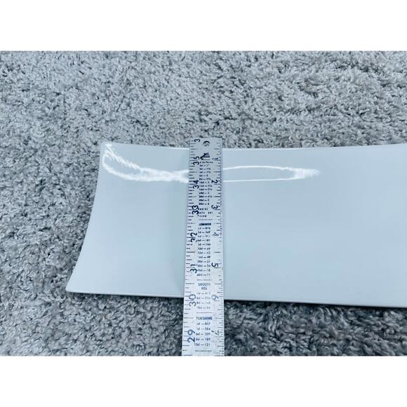 Simple Dining Ceramic White Concaved Rectangle Platter Serving Plate 14"X6" - Picture 6 of 9